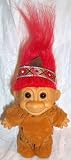 Russ Berrie Good Luck Troll, Indian, Red Hair 6" TallIMAGE