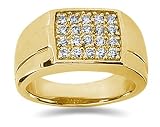 0.60 CTW Men's Diamond Ring in 18K Yellow Gold