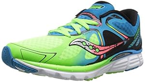 Saucony Men's Kinvara 6 Running Shoe, Blue/Slime/Coral,11.5 M US