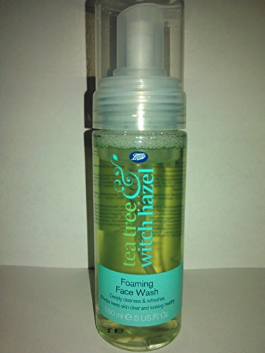 Boots Tea Tree Witch Hazel Foaming Face Wash 1 Bottle of 150ml WORKS! Clears Acne fast and make your skin so smooth! Deep Cleanses &amp; Refreshes Helps Unblock Pores Helps Keep Skin Clear &amp; Healthy