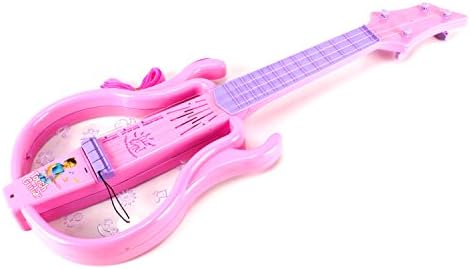 Princess Rock 'n Learn Battery Operated Touch Toy Guitar Instrument w/ Adjustable Steel Strings, Guitar Pick (Colors May Vary)