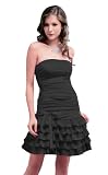 Figurbetontes Cocktailkleid mit Volants mit Spitze