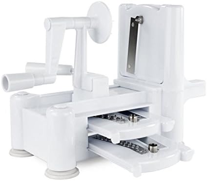 Kitchen Basics Tri-Blade Plastic Spiral Vegetable Slicer, White