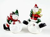 Pack of 2 Christmas Whimsy Snowmen Santas on Snowballs 19.5 Pack of 2 Christmas Whimsy Snowmen Santas on Snowballs 19.5