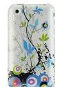 New White Blue Spring Flower Garden Art - Rear Only Rubber Texture Apple Iphone 3g 3gs Snap on Cell Phone Case