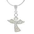 Tressa Sterling Silver Pave CZ Angel Necklace