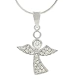 Tressa Sterling Silver Pave CZ Angel Necklace