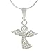 Tressa Sterling Silver Pave CZ Angel Necklace