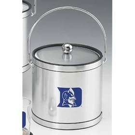 Kraftware 20168 Duke 3 Quart Brushed Chrome Mylar Ice Bucket with Metal Cover by Kraftware