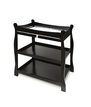 Badger Basket Co Black Sleigh Style Baby Changing Table