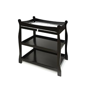 Badger Basket Co Black Sleigh Style Baby Changing Table