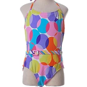 Plus Size Girls Swimwear MULTI DOT 1Pc Swimsuit ANGEL BEACH 14.5