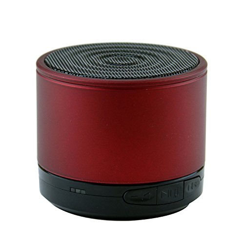 LB1 High Performance New Wireless Bluetooth Mini Speaker for Asus Q200E-BSI3T08 11.6-Inch Touchscreen Laptop (Slate Grey) with Hands-Free Speaker Phone and Micro SD card slot (Red)