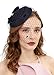 Vintage Fascinators 20s 50s Hat Pillbox Hat Cocktail Party Hat with Veil Hair Clip (C-Black)