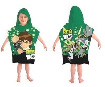 Kids/Childrens Ben 10 Hooded Poncho Towel Cotton Beach Towel