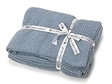 (カシウエア)kashwere ブランケット SOLID THROW BLANKET t-30-092-52 Silver Blue 137cm×187cm [並行輸入品]