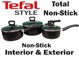 Tefal Style 3 pcs Saucepan Cookware Set Total Non-Stick (Non-stick Interior & Exterior)Hard Non-stick