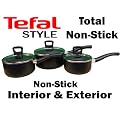 Tefal Style 3 pcs Saucepan Cookware Set Total Non-Stick (Non-stick Interior & Exterior)Hard Non-stick
