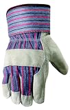 Wells Lamont 12T Safety Cuff, Wing Thumb, OS Leather Palm Work Glove for Men