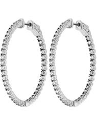 1.00 ct. tw Round Cut Diamond Inside Outside Hoop Earrings 18KW G-H SI2