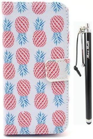 Samsung Galaxy S5 Mini Case,MaxMall Happy Pineapple Pattern Design PU Leather Wallet Case for Samsung Galaxy S5 Mini SM-G800 SM-G800F-White