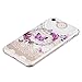 3Cworld iPhone 8 Case, iPhone 7 Case, Ultra Thin Clear Art Pattern Crystal Gel TPU Rubber Flexible Slim Skin Soft Case for iPhone 7 / iPhone 8 (Flower Butterfly - White)