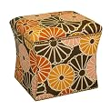 Sunflower Nail Button Storage Ottoman - Mango