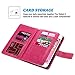 iPhone 6 Plus Case, iPhone 6s Plus Case, ULAK PU Leather Magnet Wallet Credit Card Holder Flip Case Cover with Built-in 9 Card Slots for Apple iPhone 6 Plus/iPhone 6s Plus 5.5 inch (Rose Red)