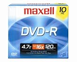 Maxell 638004 4.7GB 16X DVD-R - 10 Pack