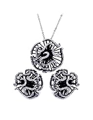 Nickel Free Sterling Silver Pendant & Earring Sets Flower Design Set