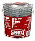 Senco 08D250W DuraSpin Screw Number 8 by 2-1/2-Inch All Purpose Exterior Wood Collated Screw (800 per Box)