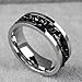FANSING Jewelry Mens 8mm Black Spinner Chain Design Stainless Steel Ring (13)