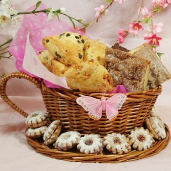 Wicker Teacup Gift Basket by David