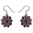 Gift of Love Silver Garnet Earrings 1.5 inches (erg033)