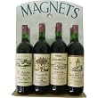 4 Wine Bottle Shaped Refrigerator Magnets with Holder