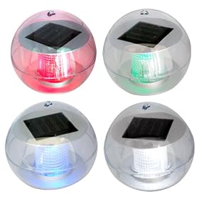 2 Pack of Super Bright Clear Plastic Floating Ball Solar LED Lights - Set of 4 (White Blue... by 