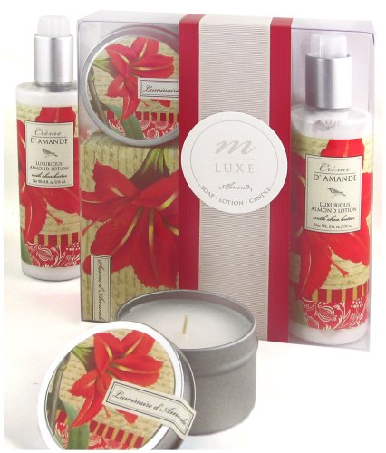 Mudlark Amaryllis Mluxe Bath Collection, Acetate Box With Band & Ribbon by Mudlark