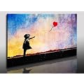 Banksy Kunst auf Leinwand Bild 100x70cm k. Poster ! Bild fertig auf Keilrahmen ! Pop Art Gem�lde Kunstdrucke, Wandbilder, Bilder zur Dekoration - Deko / Top 100 "Banksy" Bilder - Graffiti / Street Art Kunstdrucke