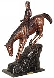 Mountain Man After Remington Bronze Statue on Marble Base