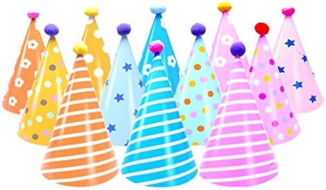 LOOTO Party Hats, Birthday Party Hats - Kids Party Hats Set of 12, Fun Adult Party Hats