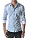 TheLees Mens Casual Slim Fit 2 Tone Long Sleeve Stretchy Shirts