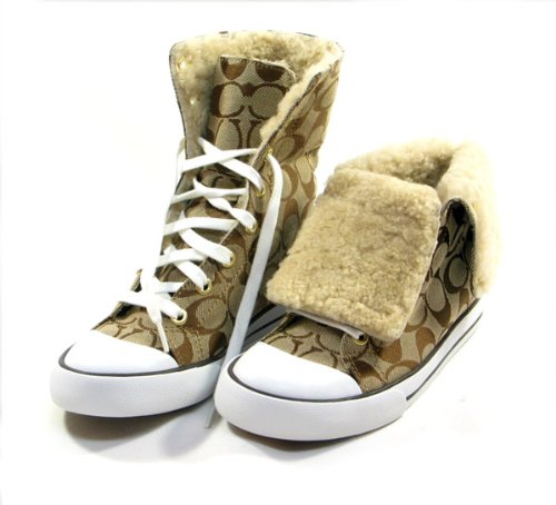 Coach Bonney Signature High Top Logo Sneakers in Khaki 8.5M product image