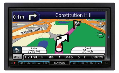 Kenwood DNX 7240 BT Navigationssystem (DVD, Bluetooth, USB, DivX, Apple iPod control) schwarz