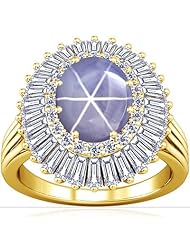 14K Yellow Gold Oval Cut Blue Sapphire Fana Designer Ring