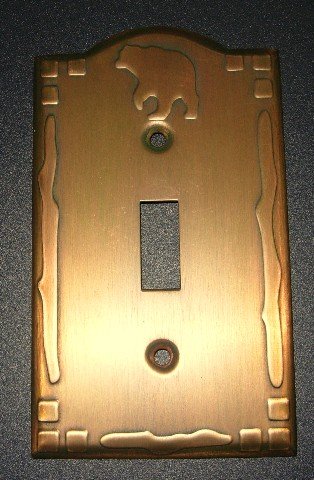 BEAR copper metal Single Light SWITCHPLATE COVER