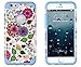 iPhone 6, DandyCase 2in1 Hybrid High Impact Hard Colorful Spring Flowers Pattern + Sky Blue Silicone Case Cover for Apple iPhone 6 (4.7