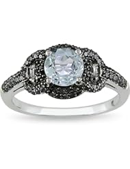 10k White Gold Black Accent Diamond Ring (0.252 Cttw)