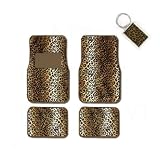 A Set of 4 Universal Fit Animal Print Carpet Floor Mats for Cars Truck and 1 Key Fob... by MB Wheels