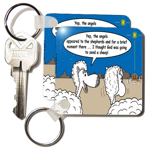 Sheep Discuss Christmas - Set Of 2 Key Chains