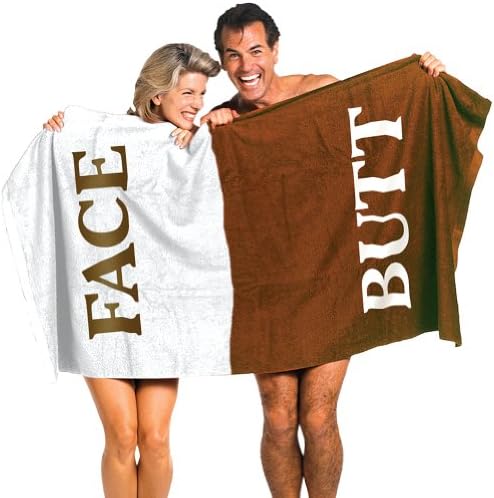 Butt and Face Embroidered Lettering Two Tone Color Coded Comedic Body Towel